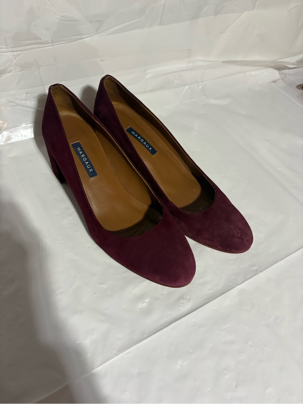 Margaux Women's Plum Suede Block Heel Pumps